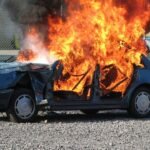 Car Burning in Summer